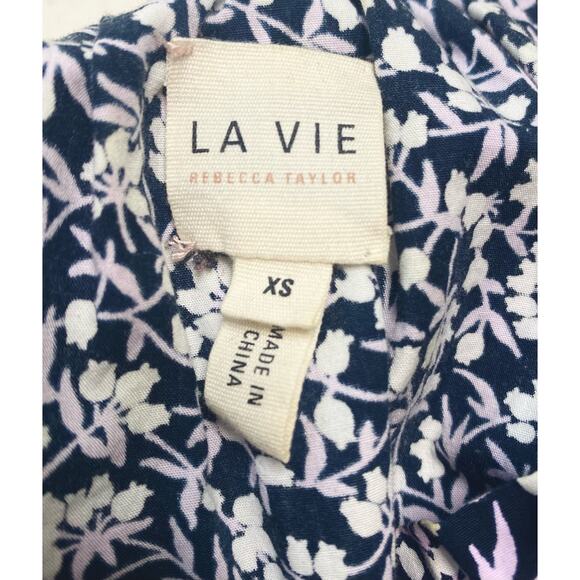 REBECCA TAYLOR LA VIE Floral Cotton Puff Sleeve Prairie Maxi Dress US XS - Picture 11 of 13